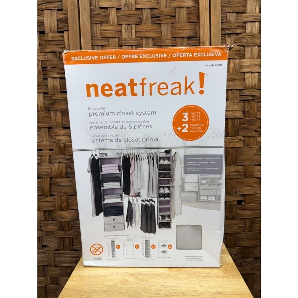Neat Freak Premium Closet System - White/Gray